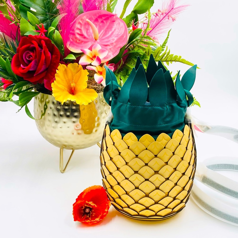 🍍Kate Spade 3D Pineapple Colada Leather Crossbody Bag Yellow Collectable, NWT!